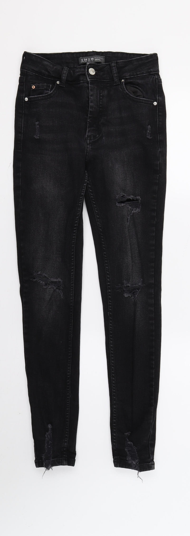 DenimCo Womens Black  Denim Skinny Jeans Size 6 L27 in