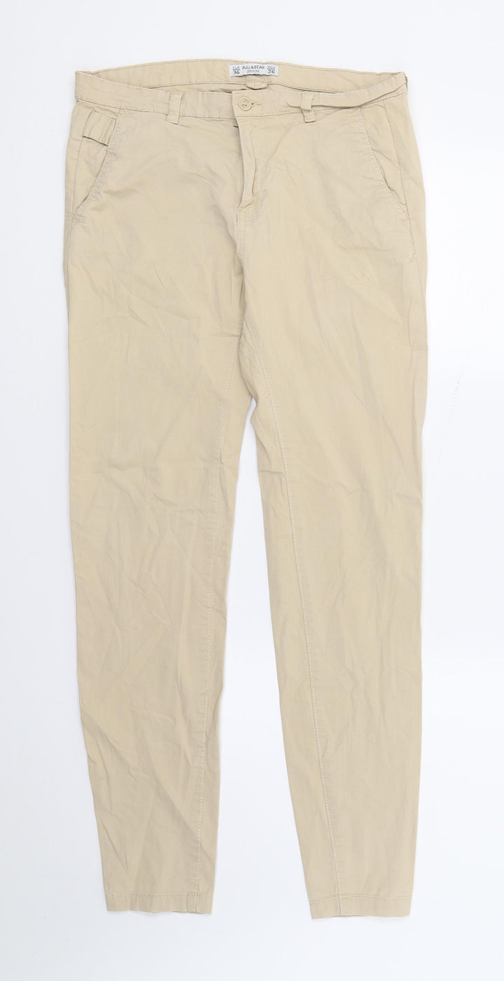Pull&Bear Womens Beige   Chino Trousers Size 8 L28 in