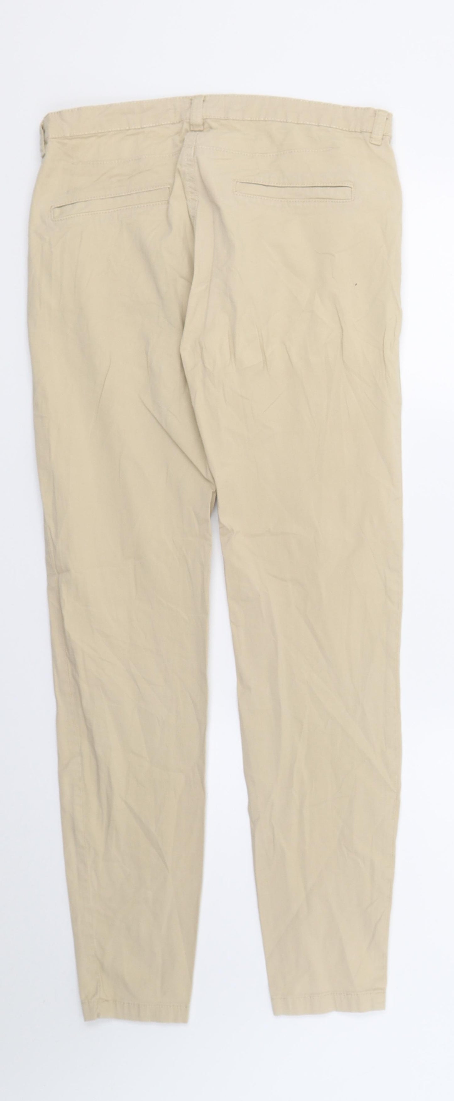 Pull&Bear Womens Beige   Chino Trousers Size 8 L28 in