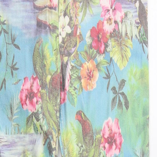River Island Womens Multicoloured Floral Denim Skinny Jeans Size 12 L28 in