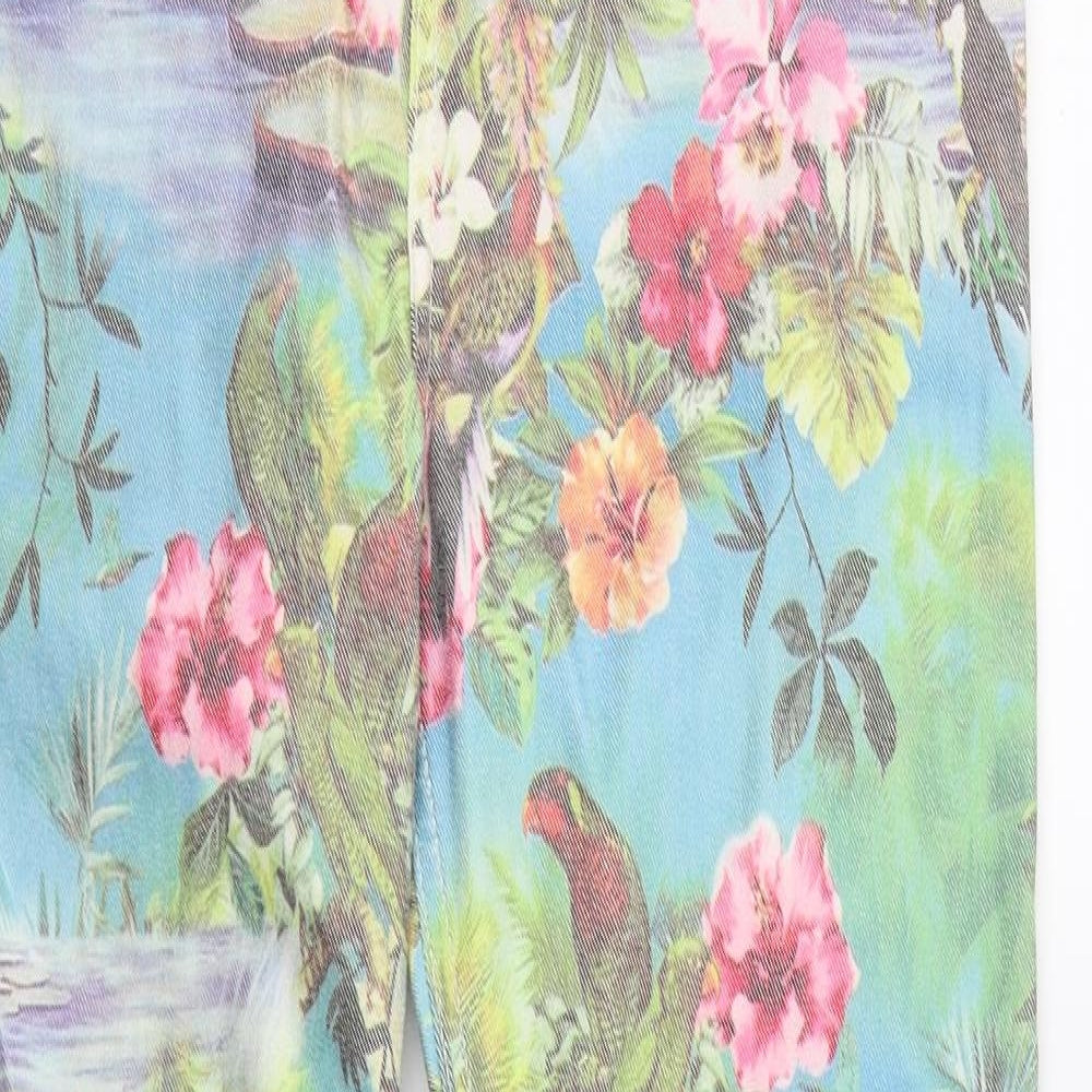 River Island Womens Multicoloured Floral Denim Skinny Jeans Size 12 L28 in