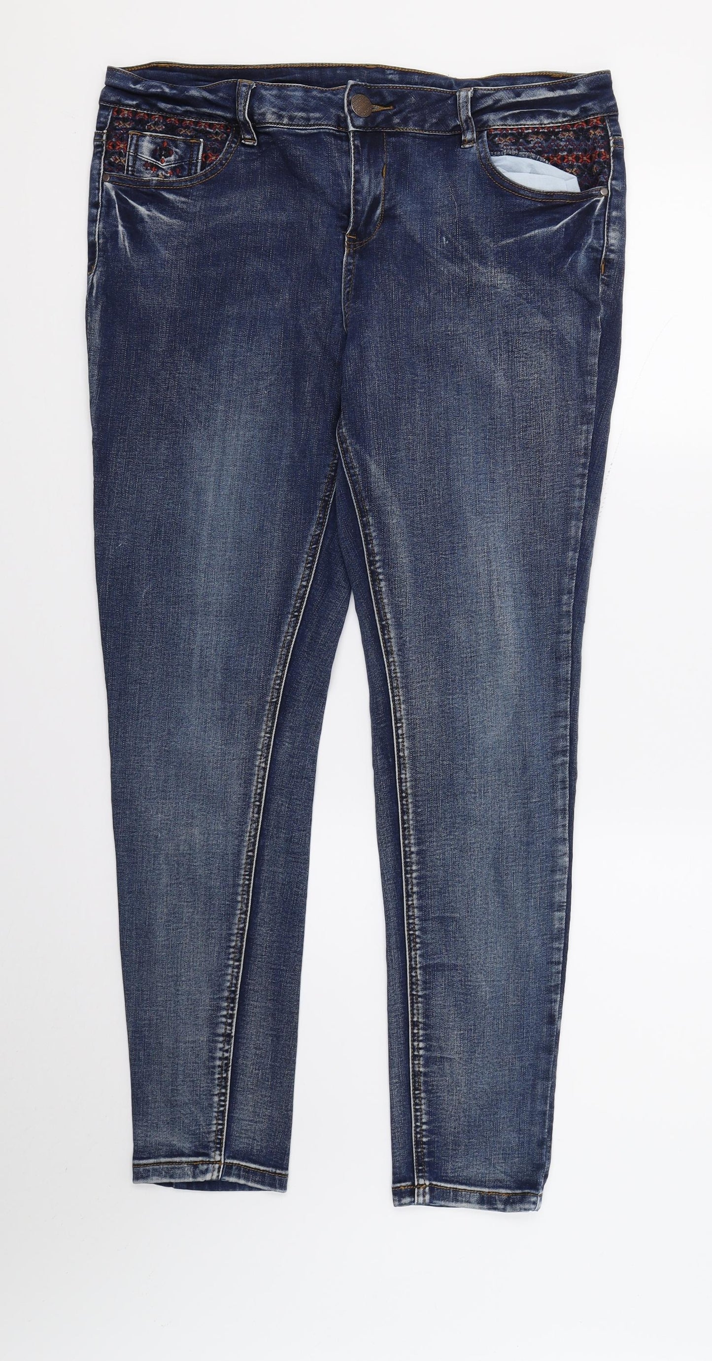 George Womens Blue  Denim Skinny Jeans Size 14 L28.5 in