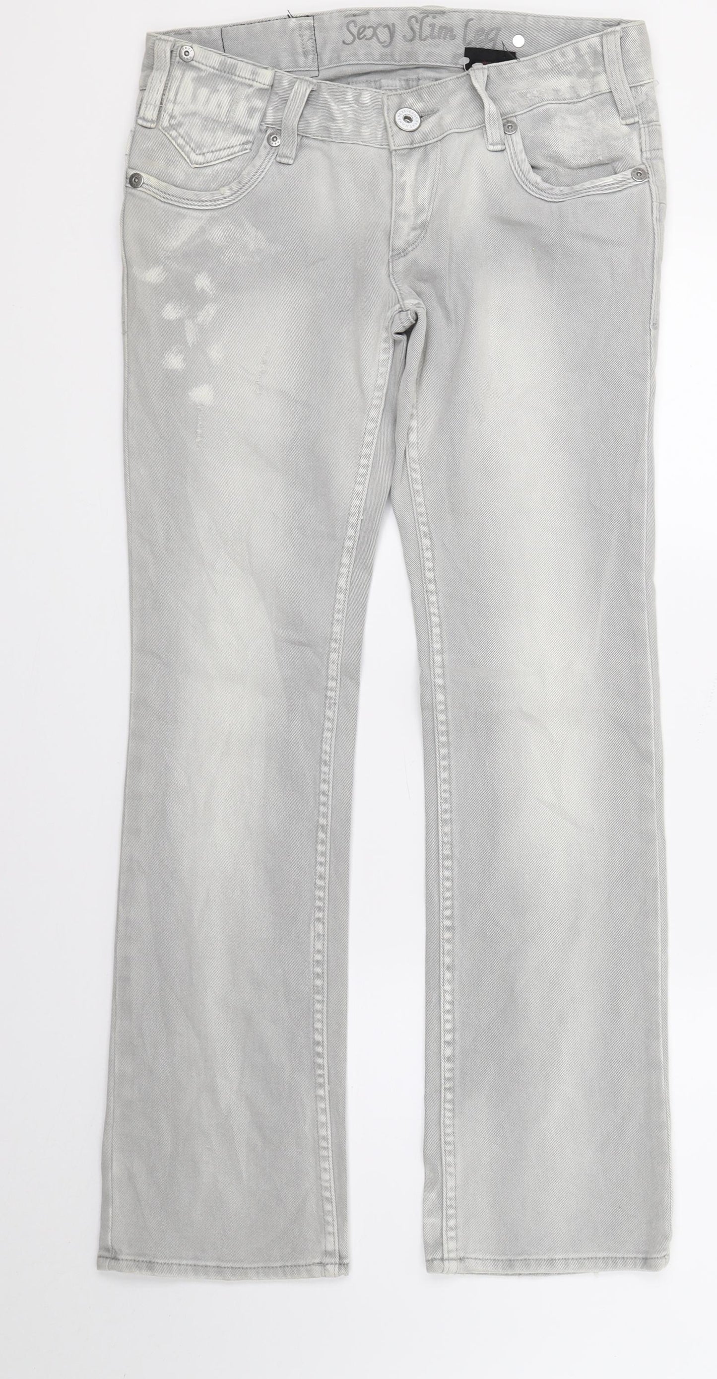 NEXT Womens Grey  Denim Straight Jeans Size 8 L29 in