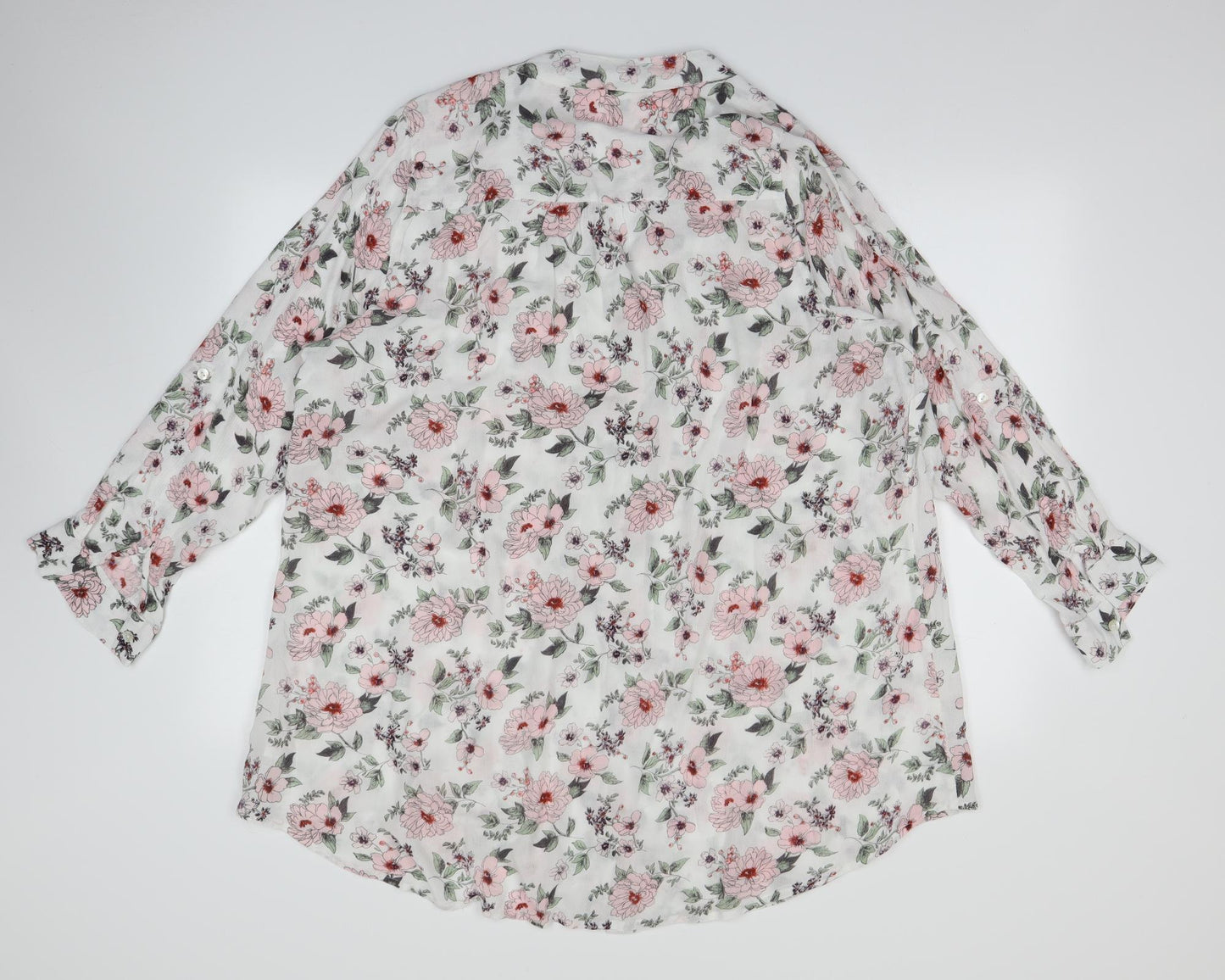 Yours Womens White Floral  Basic Blouse Size 22