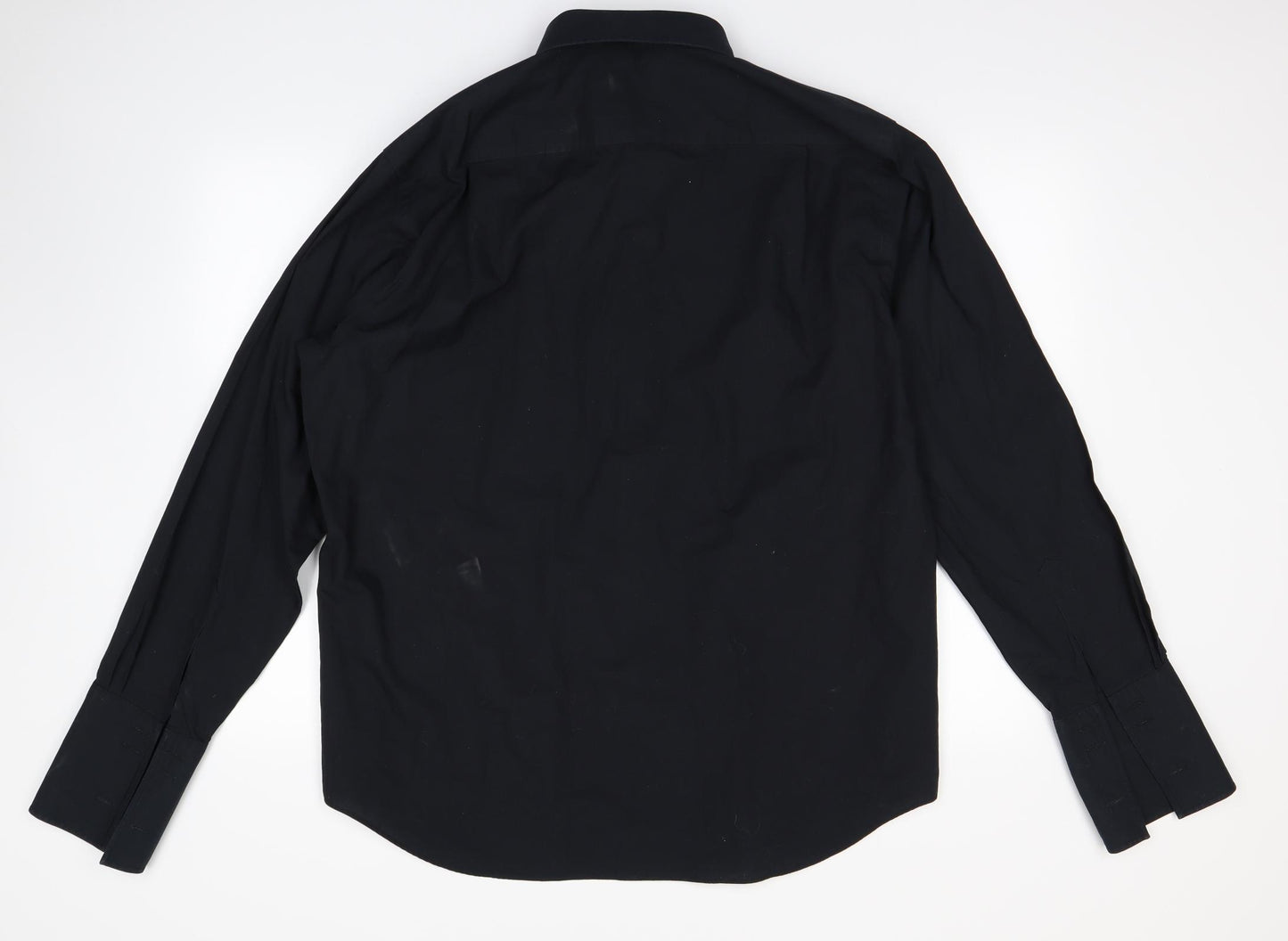 Thomas Nash Mens Black    Dress Shirt Size 17
