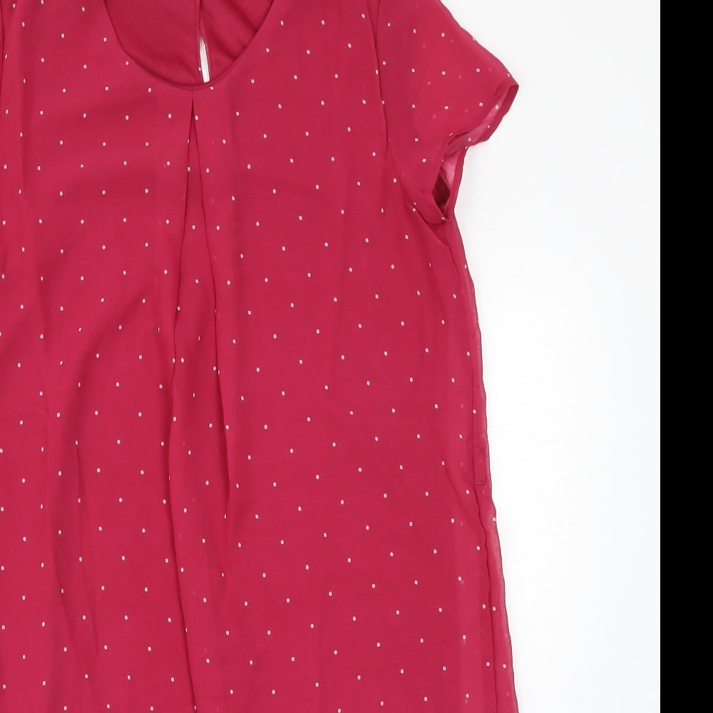 Calliope Womens Pink Polka Dot  A-Line  Size M