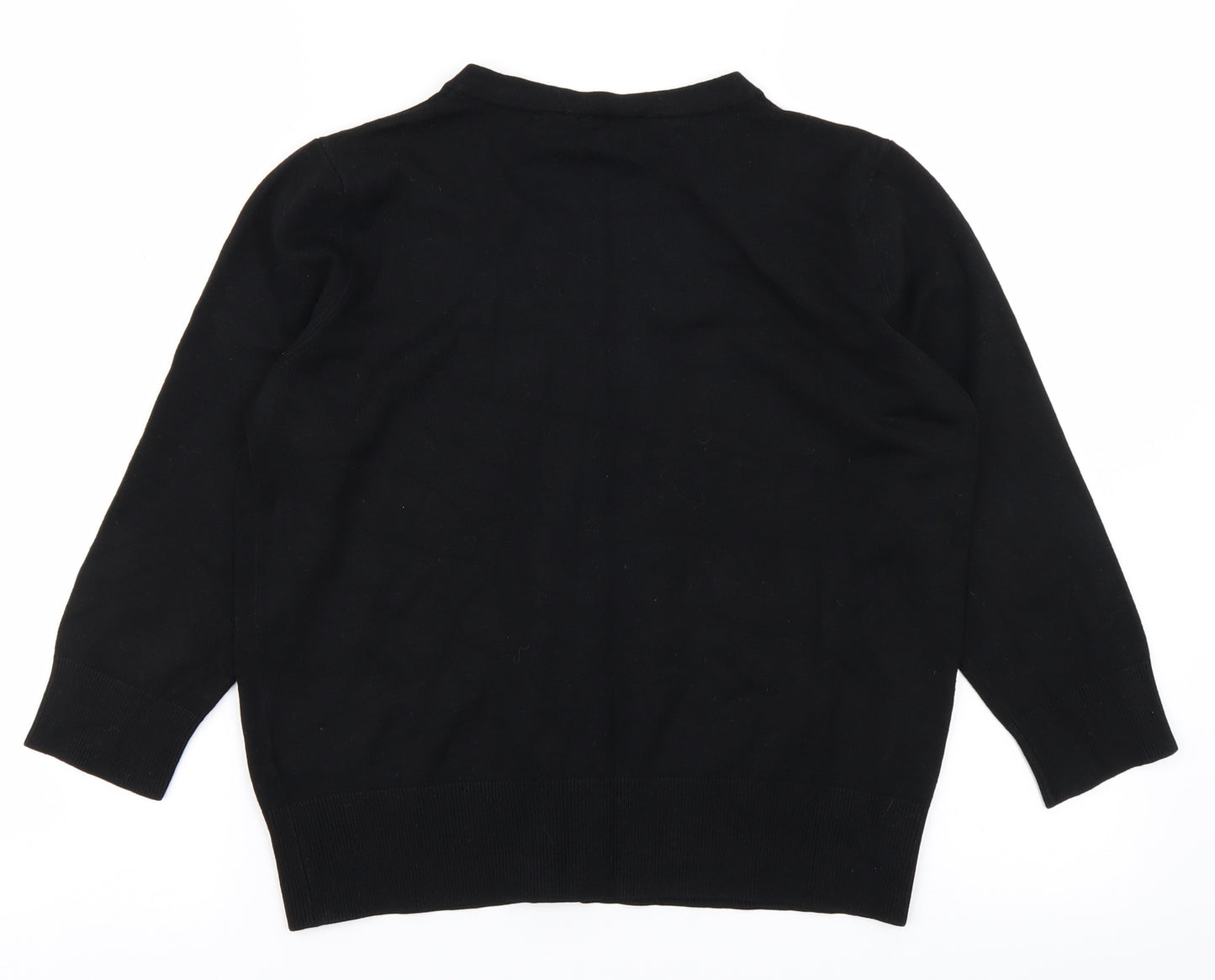 Wallis Womens Black  Knit Cardigan Jumper Size 14