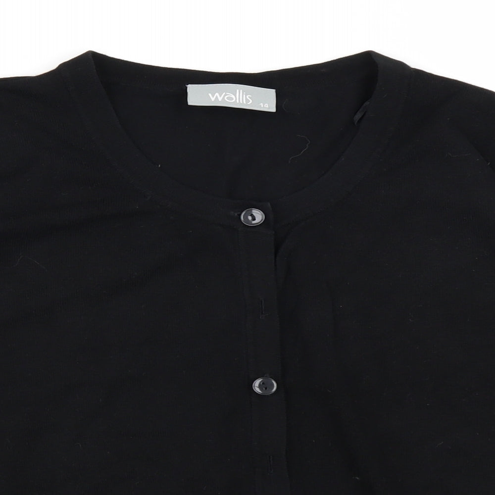 Wallis Womens Black  Knit Cardigan Jumper Size 14