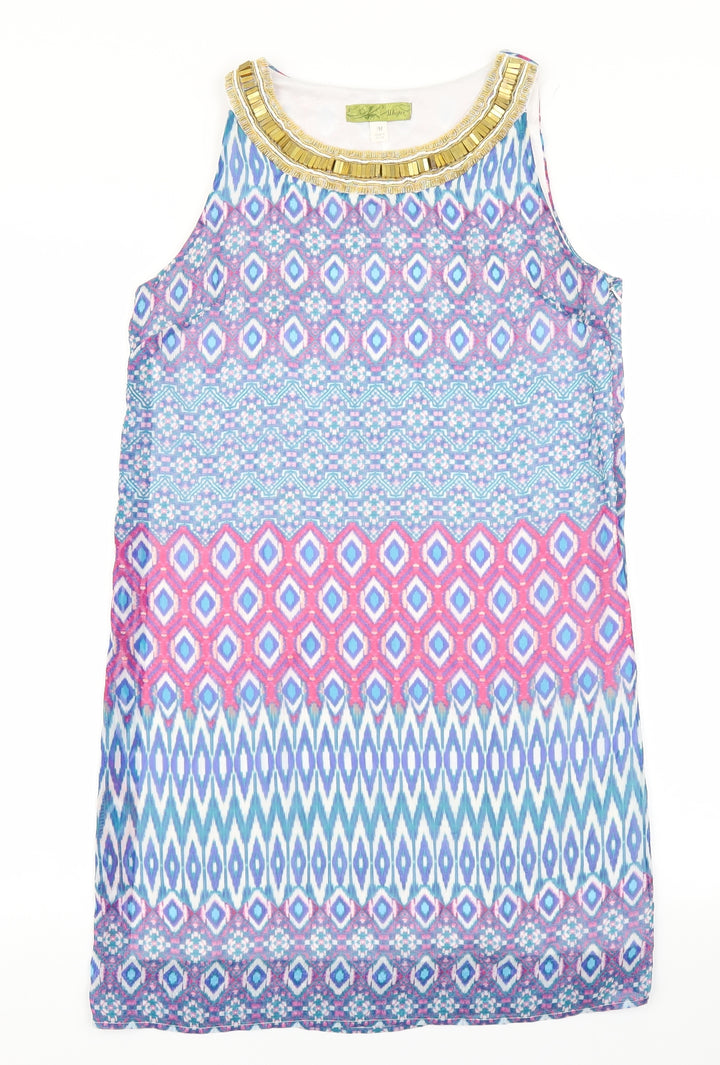 Whisper Womens Blue Batik  A-Line  Size M