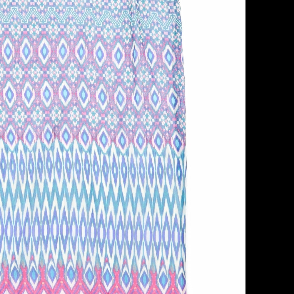 Whisper Womens Blue Batik  A-Line  Size M