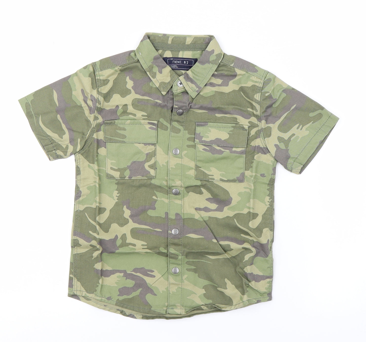 NEXT Boys Green Camouflage  Basic Button-Up Size 2-3 Years