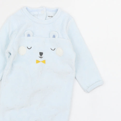 Vertbaudet Boys Blue   Babygrow One-Piece Size 0-3 Months  - Bear