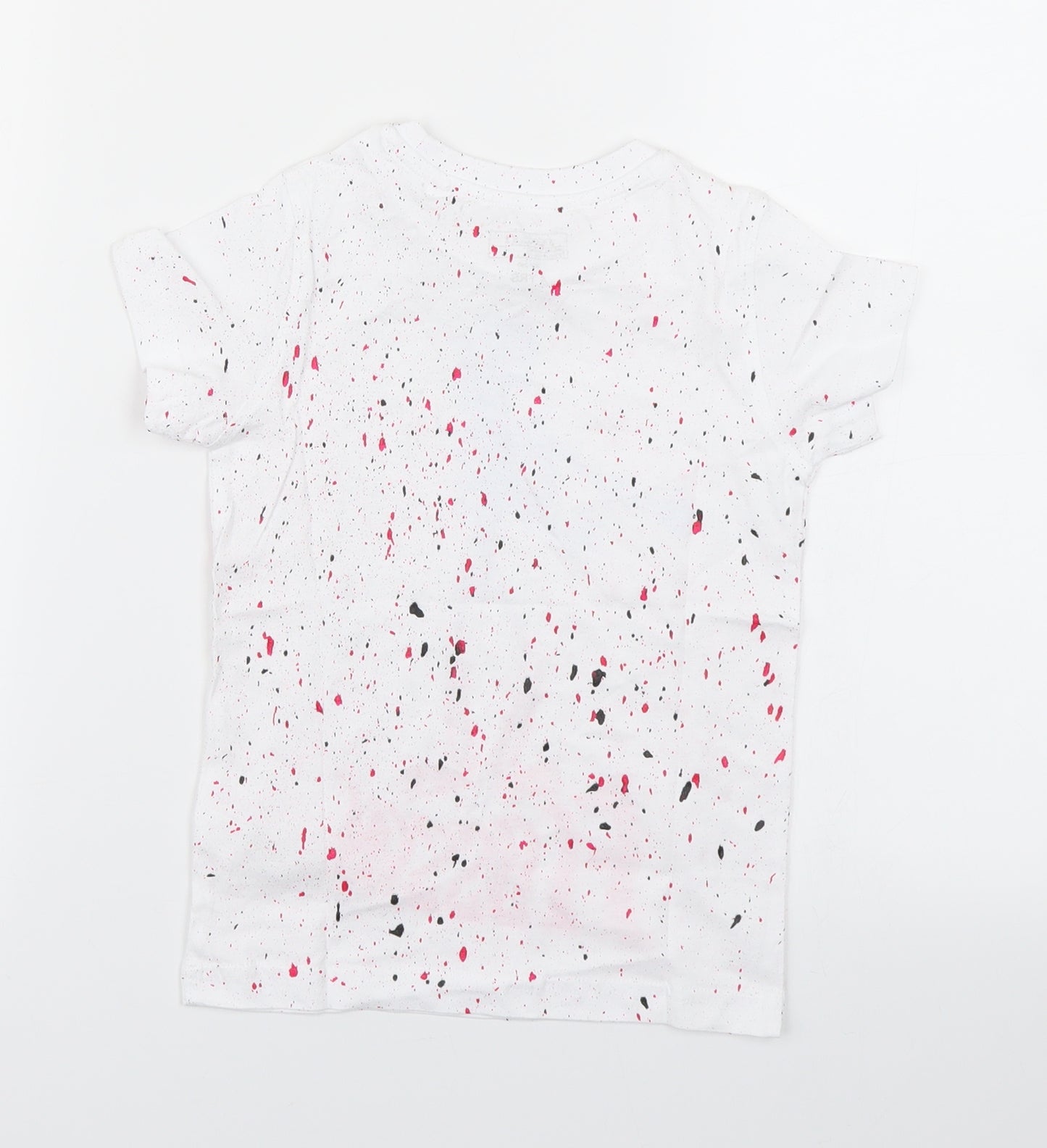 NEXT Boys White Spotted  Basic T-Shirt Size 4 Years  - Skeleton