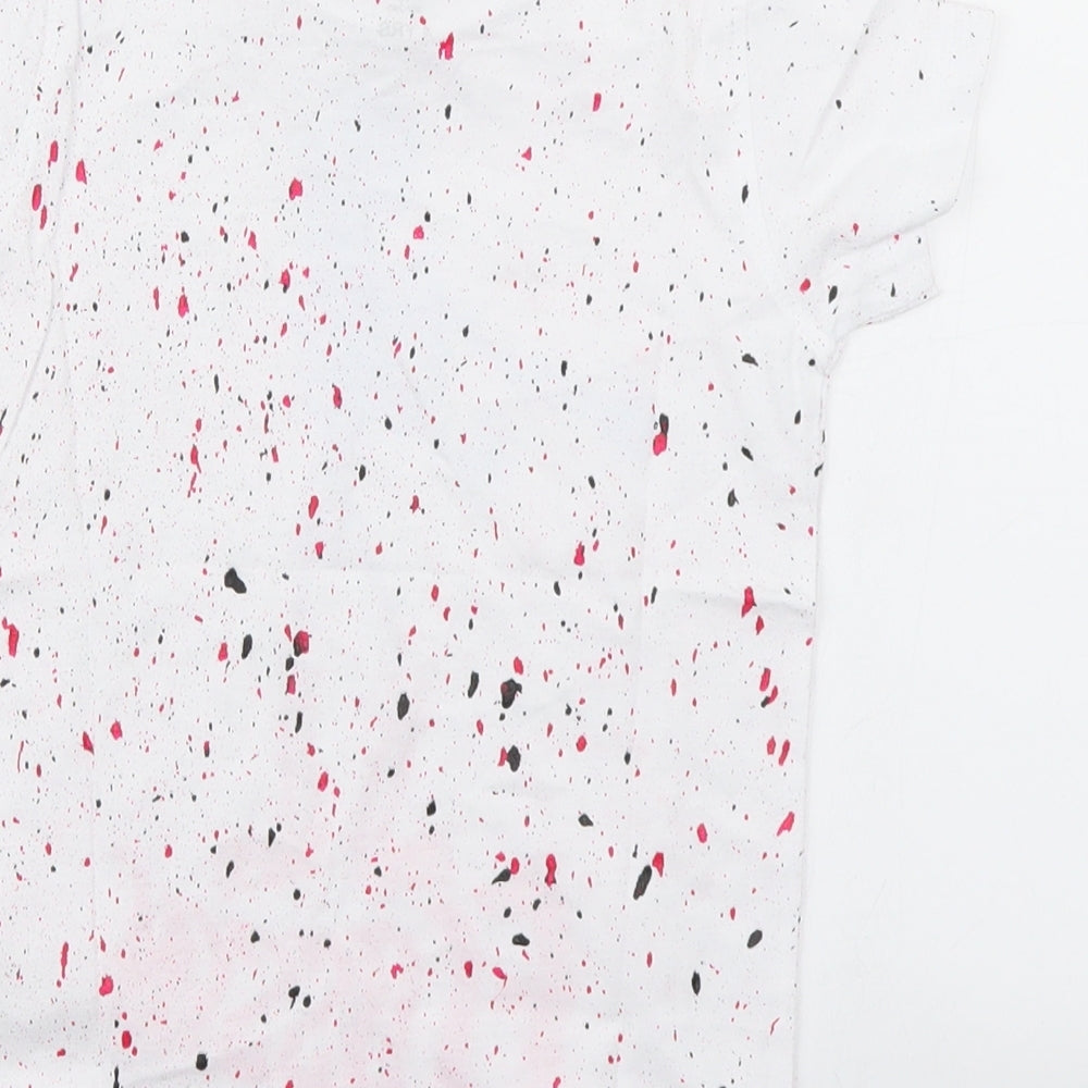 NEXT Boys White Spotted  Basic T-Shirt Size 4 Years  - Skeleton