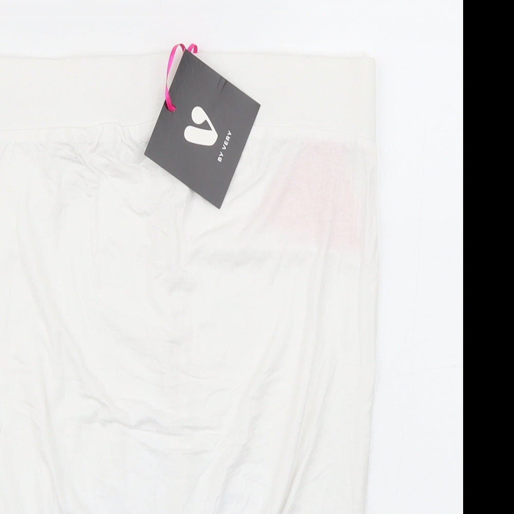 V Womens White   Basic T-Shirt Size 8  - Bandeau