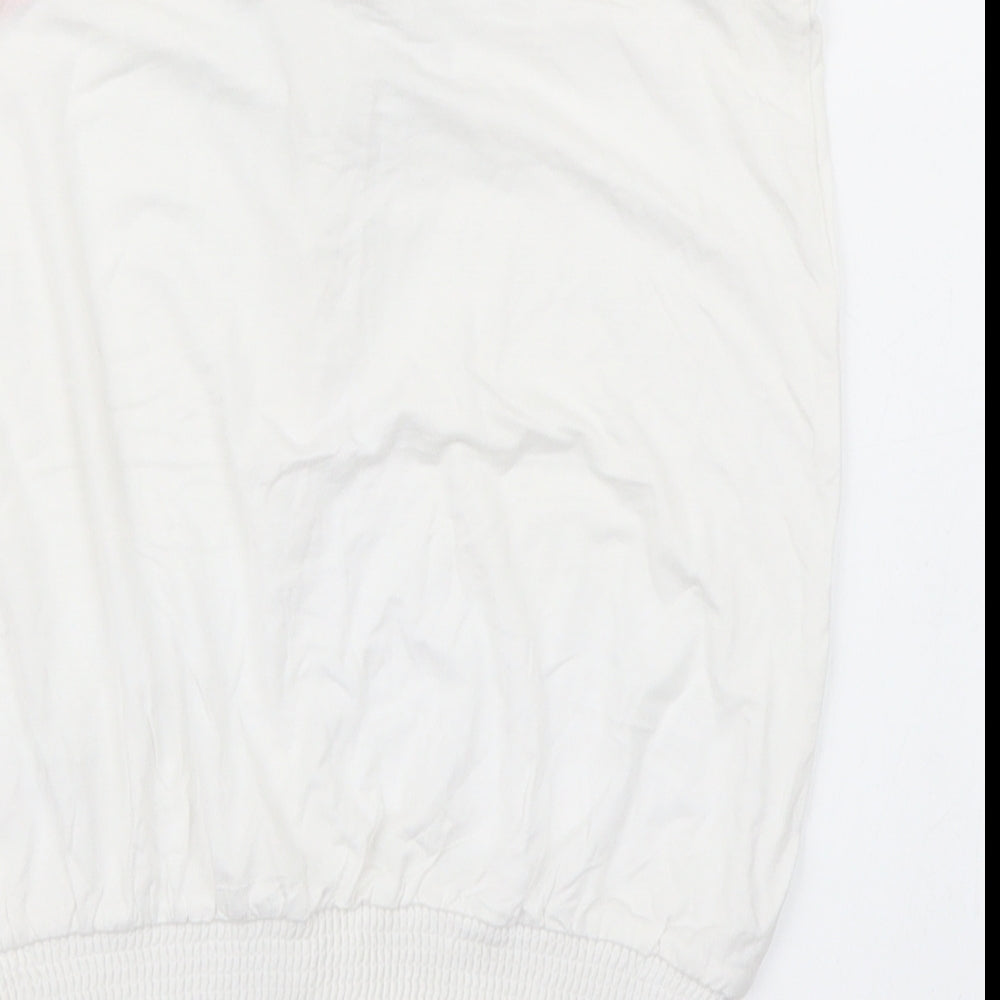 V Womens White   Basic T-Shirt Size 8  - Bandeau