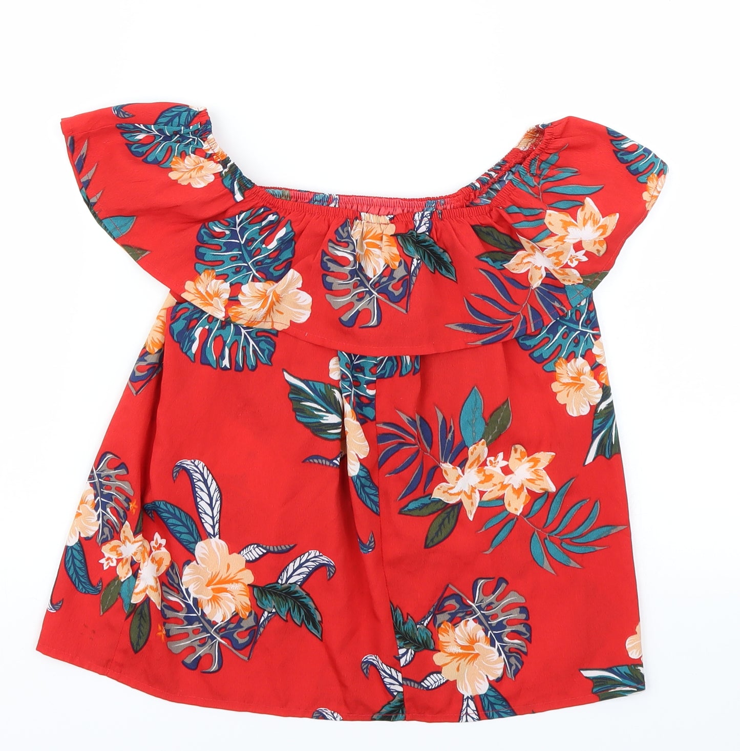 Primark Girls Red Floral  Basic Blouse Size 11-12 Years