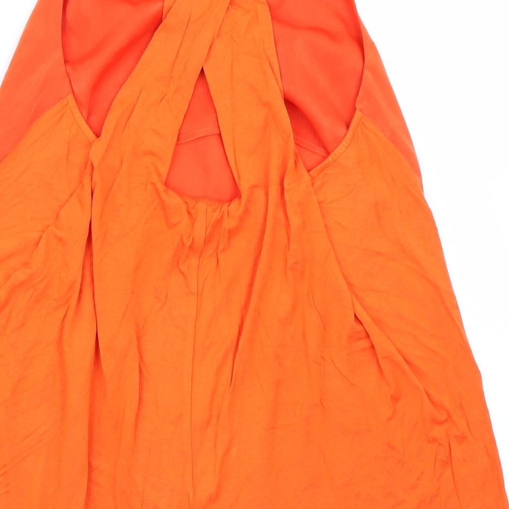 V Womens Orange   Basic Blouse Size 8