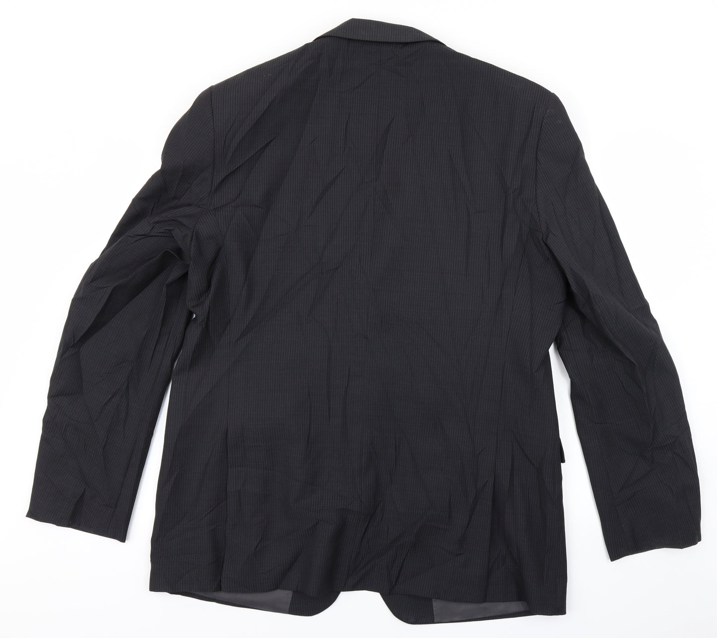 M&S Collection Mens Black Striped  Jacket Blazer Size 46