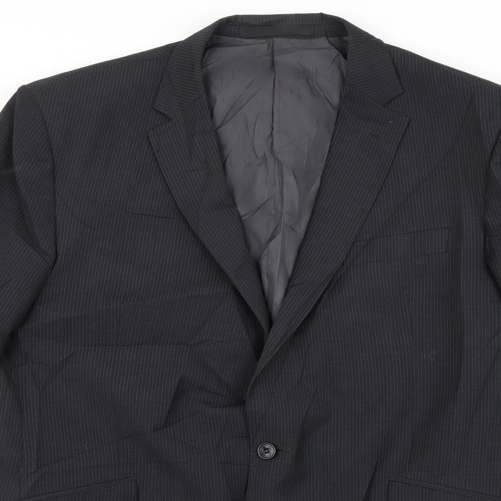 M&S Collection Mens Black Striped  Jacket Blazer Size 46