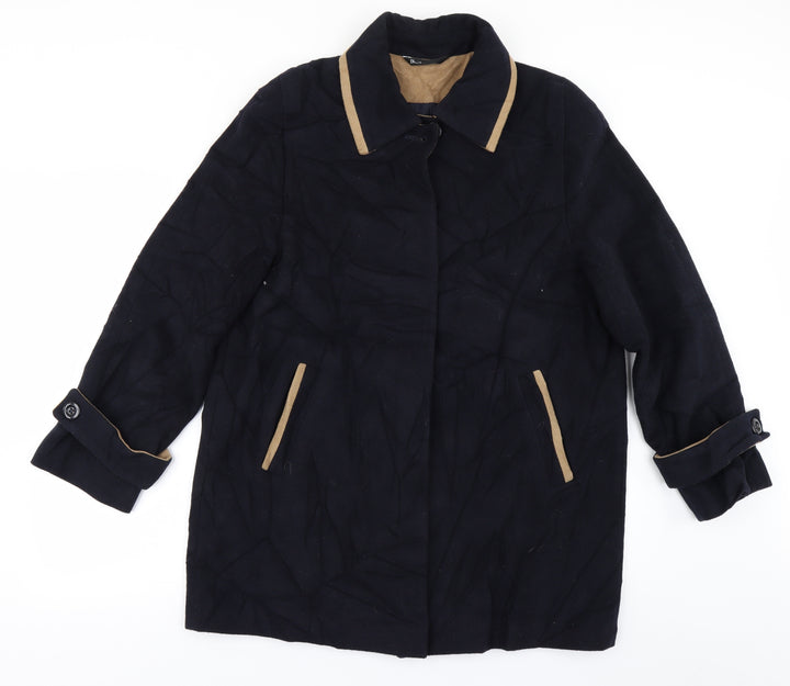 BHS Womens Blue   Overcoat Coat Size 16