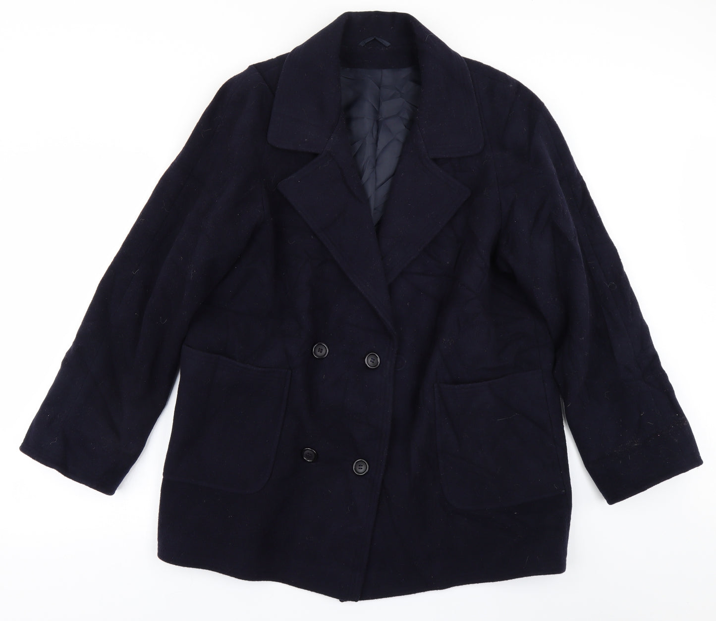 Preworn Womens Blue   Overcoat Coat Size 16