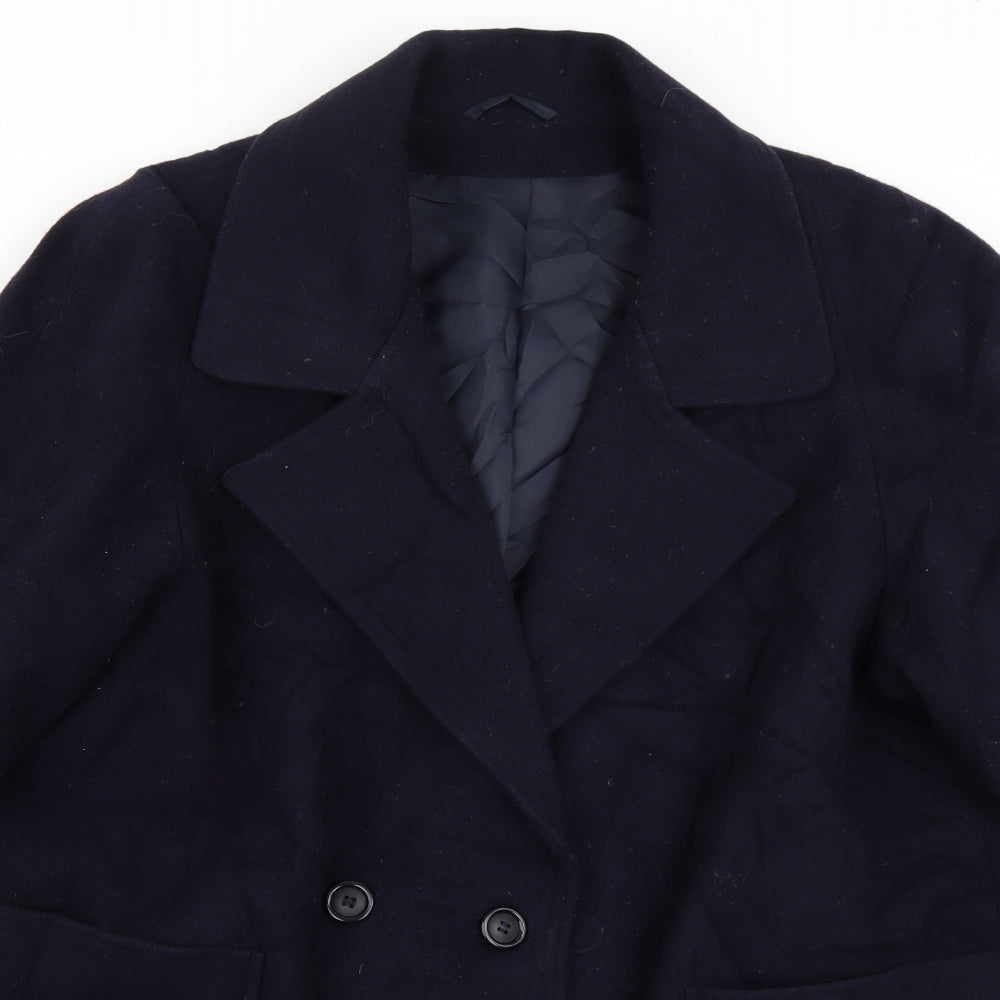 Preworn Womens Blue   Overcoat Coat Size 16