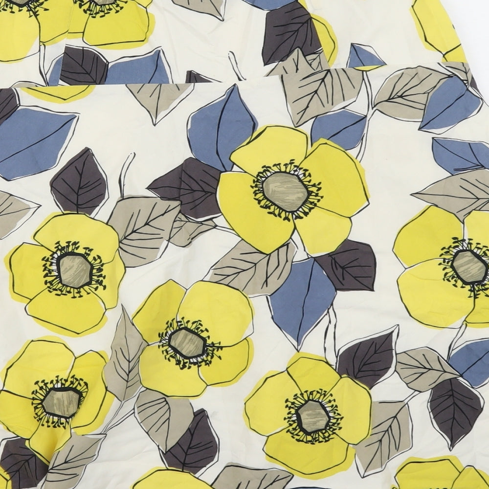 Boden Womens White Floral  Flare Skirt Size 14