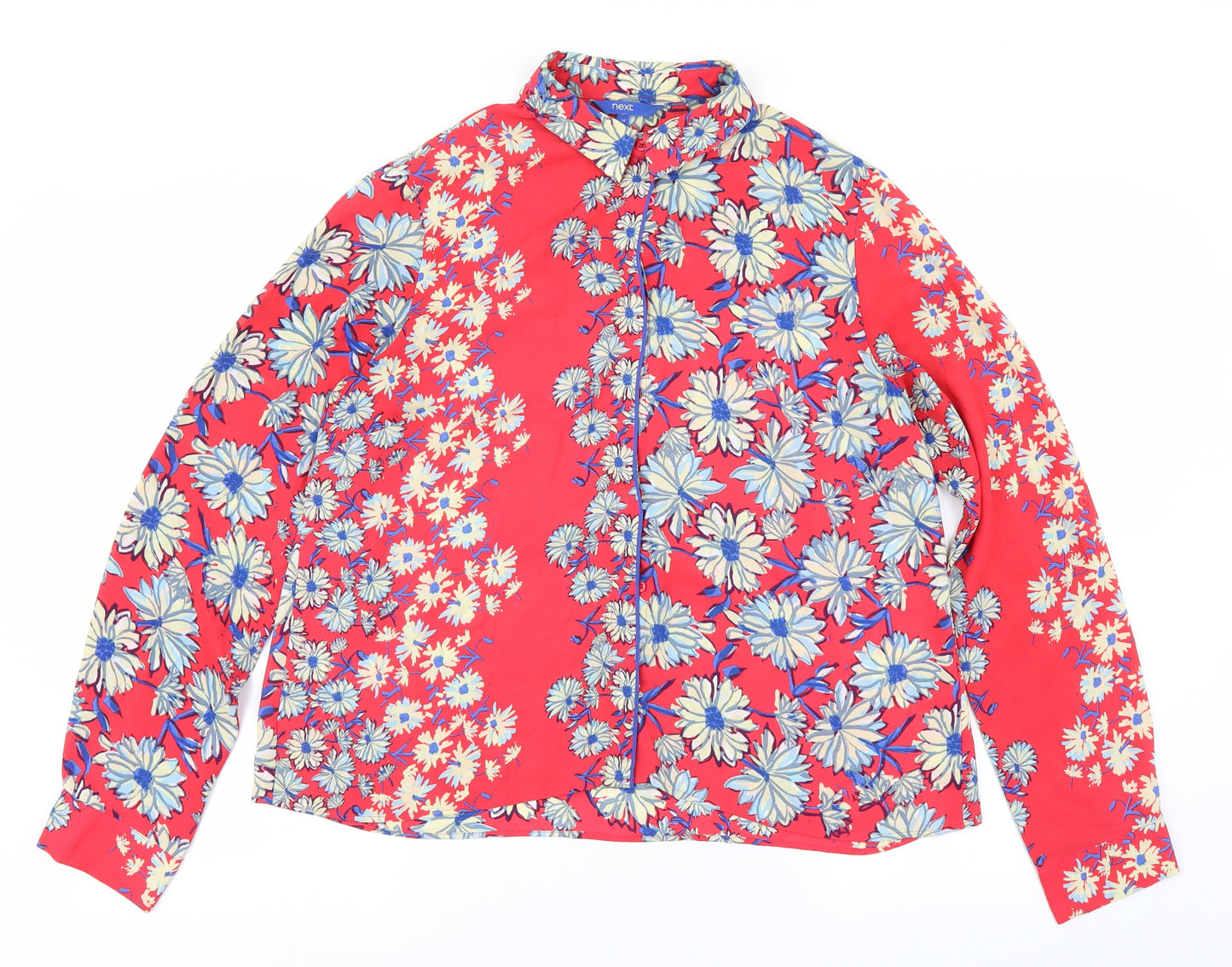 NEXT Womens Red Floral  Basic Blouse Size 14