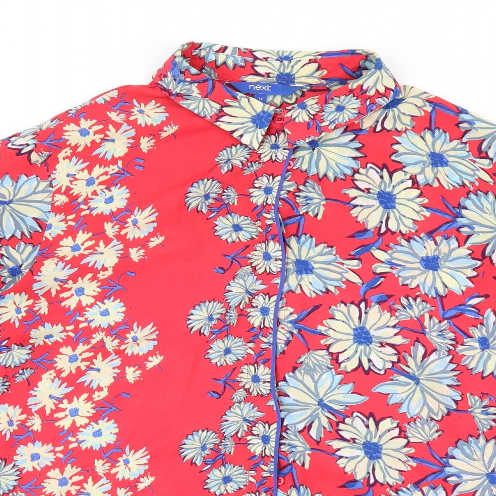 NEXT Womens Red Floral  Basic Blouse Size 14