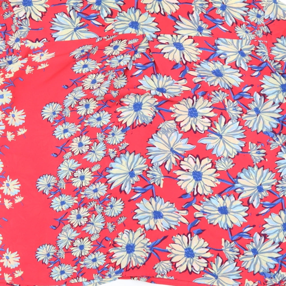 NEXT Womens Red Floral  Basic Blouse Size 14