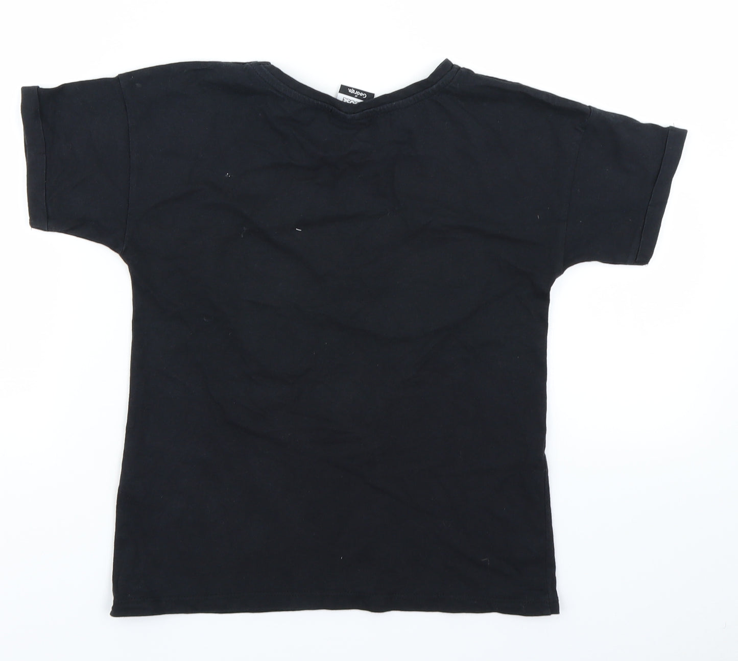 George Girls Black   Basic T-Shirt Size 11-12 Years  - Mickey Mouse