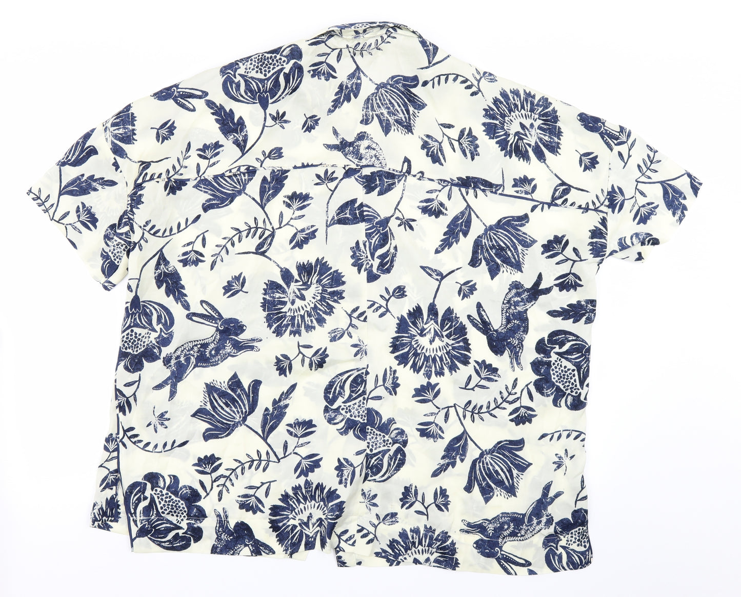 NEXT Womens Ivory Floral  Basic Button-Up Size 12