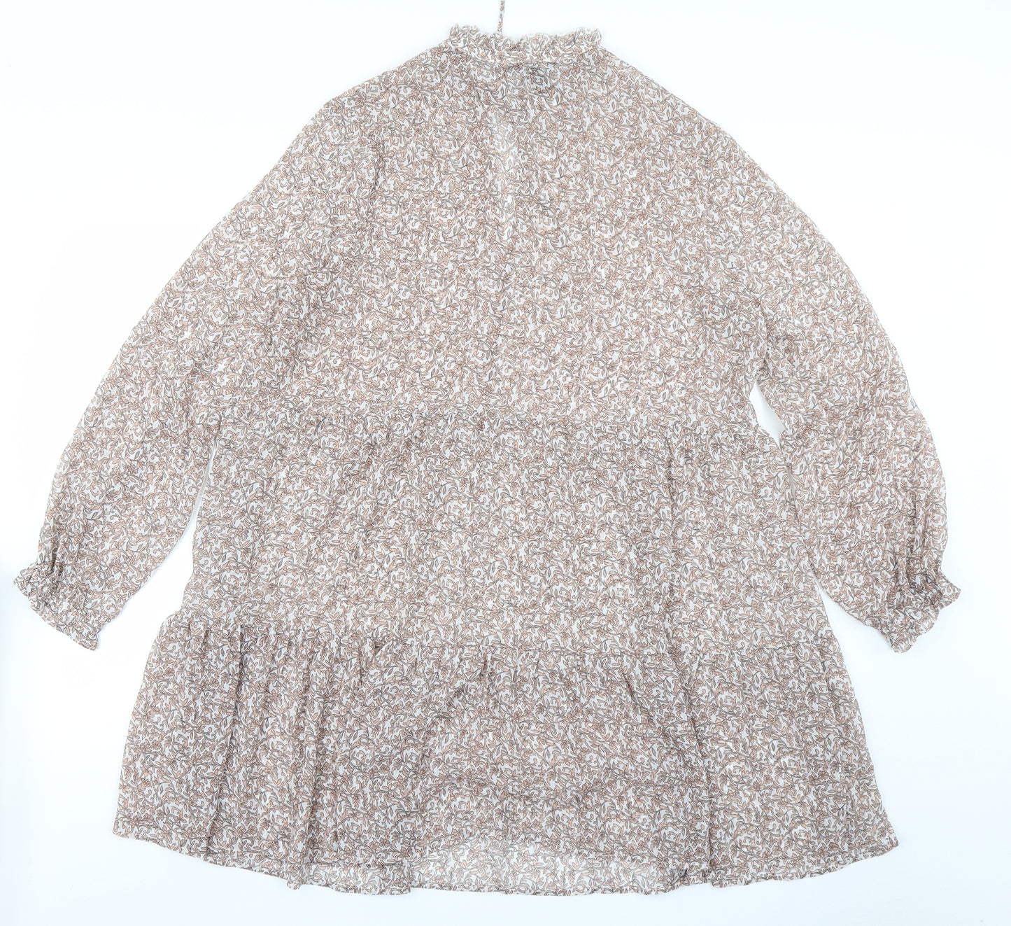 New Look Womens White Floral  Trapeze & Swing  Size 16