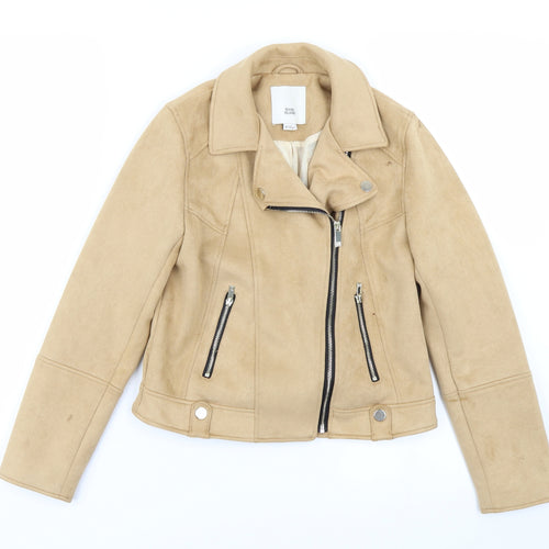 River Island Girls Brown   Biker Jacket Size 9-10 Years