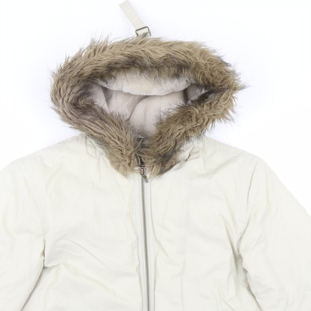 NEXT Womens White   Parka Coat Size 14