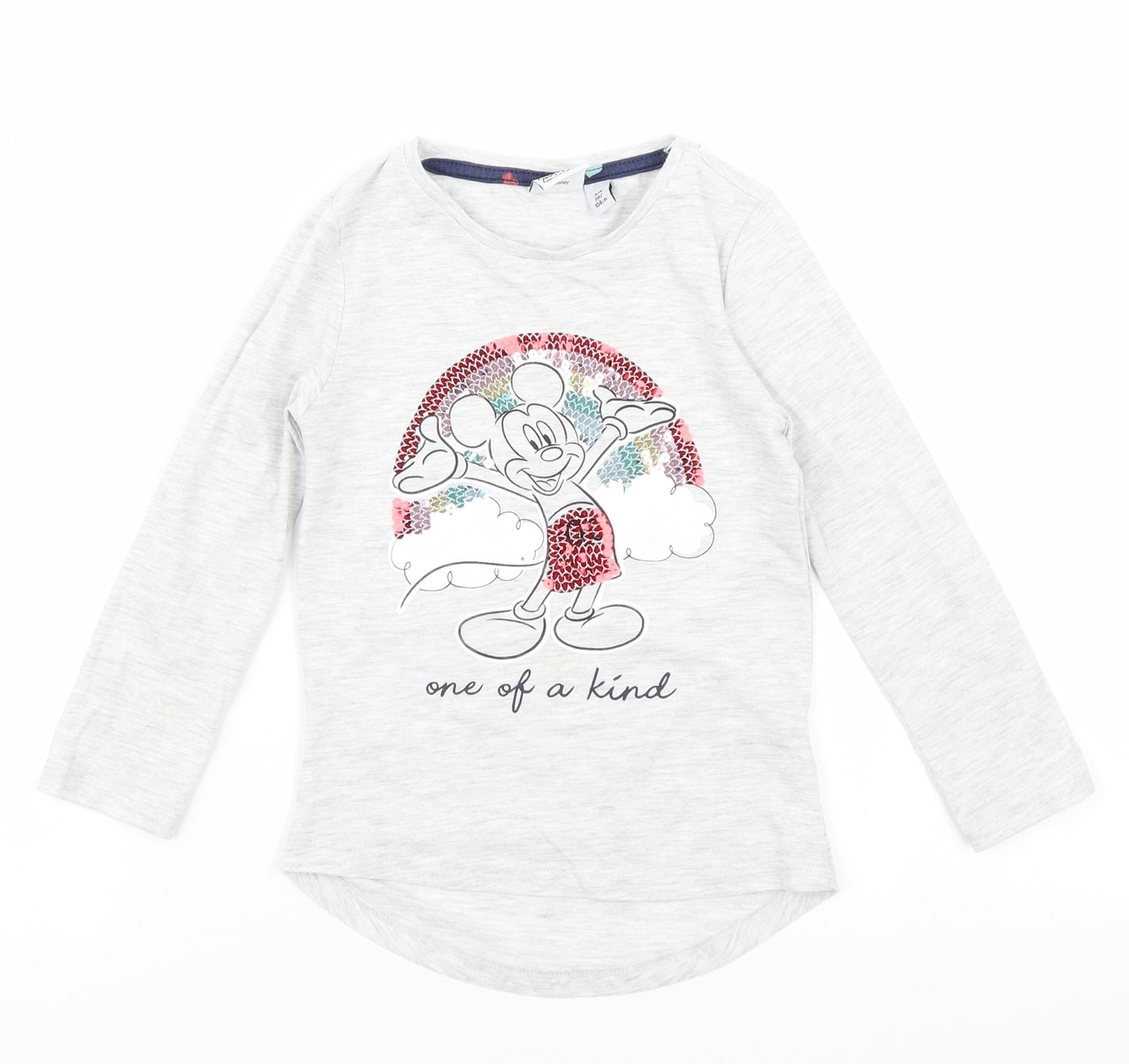 F&F Girls Grey   Basic T-Shirt Size 3-4 Years  - Mickey Mouse