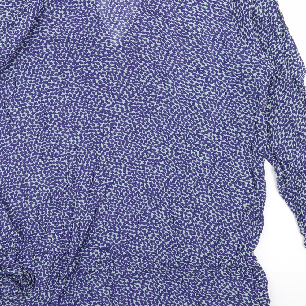 K Derhy Womens Blue Polka Dot  Basic Blouse Size L