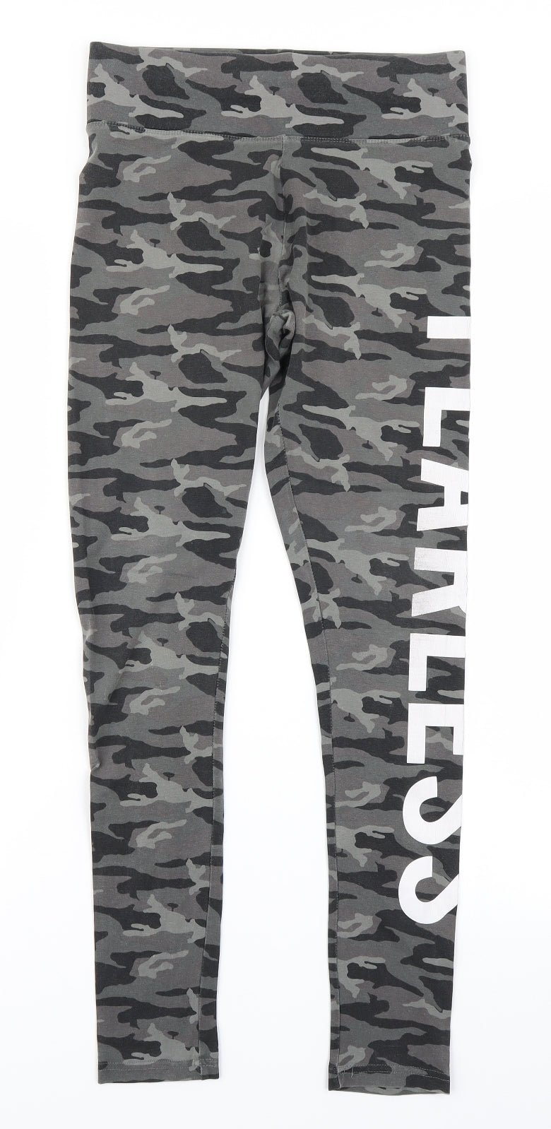 Golddigga Womens Grey Camouflage  Jogger Leggings Size 10 L26 in