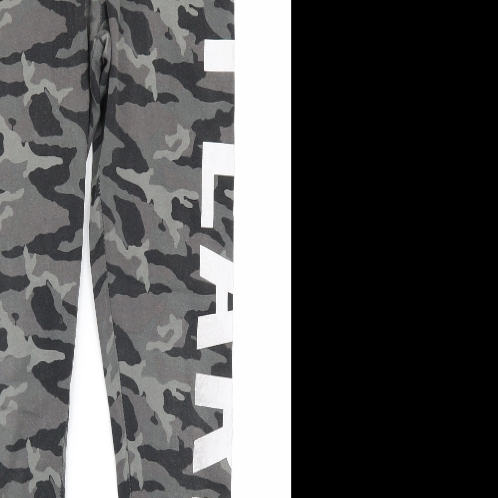 Golddigga Womens Grey Camouflage  Jogger Leggings Size 10 L26 in
