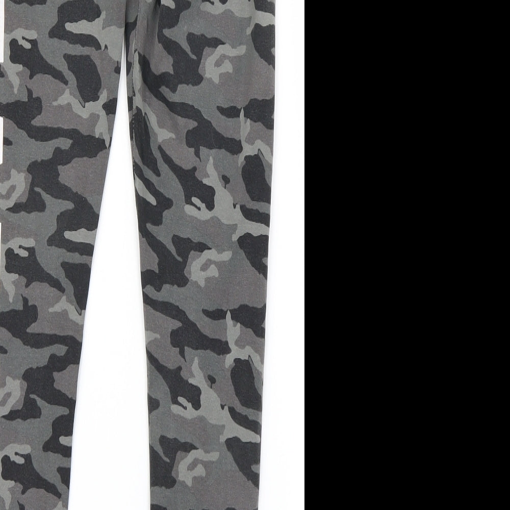 Golddigga Womens Grey Camouflage  Jogger Leggings Size 10 L26 in