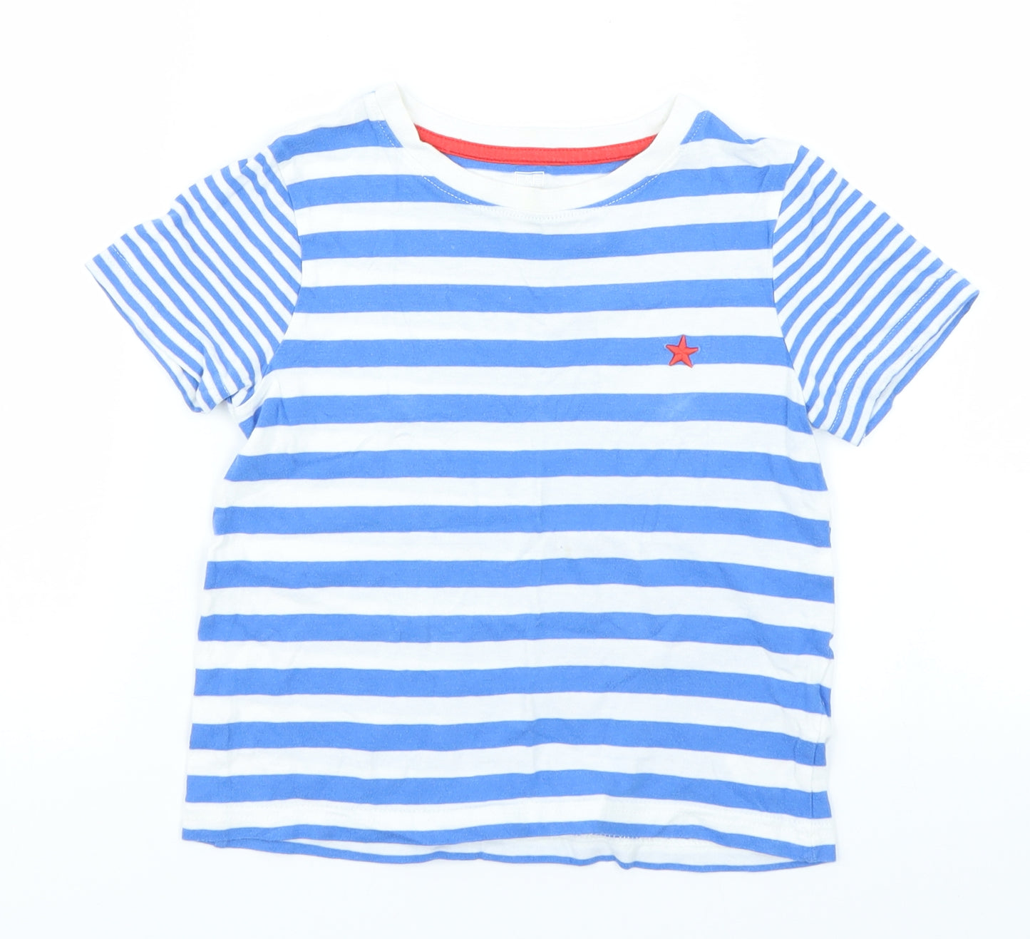 F&F Boys Blue Striped  Basic T-Shirt Size 4-5 Years