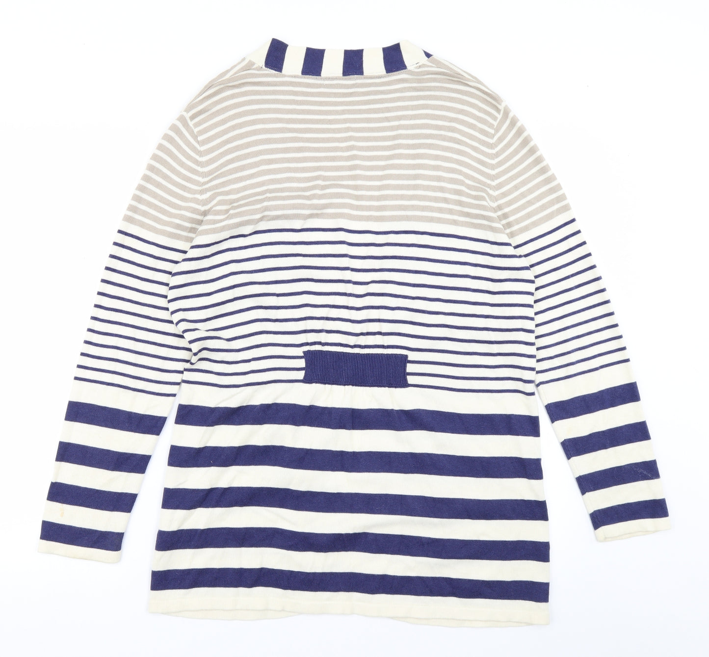 Damart Womens Blue Striped Knit Cardigan Jumper Size 18