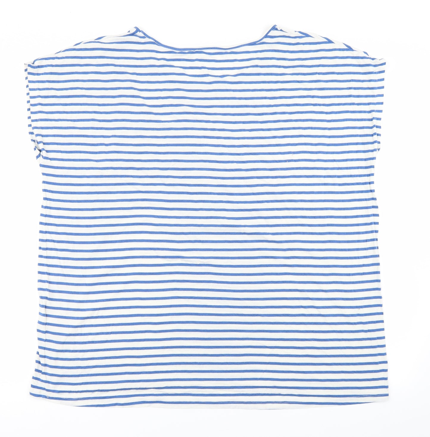 ESMARA Womens Blue Striped  Basic T-Shirt Size XL