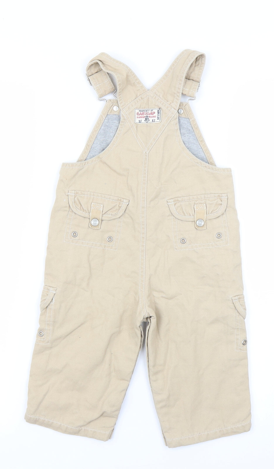 Baby GAP Boys Beige   Dungaree Outfit/Set Size 12-18 Months
