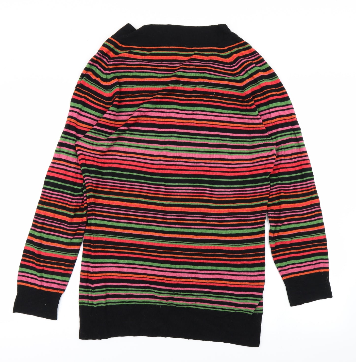 Wallis Womens Black Striped Knit Pullover Jumper Size 12