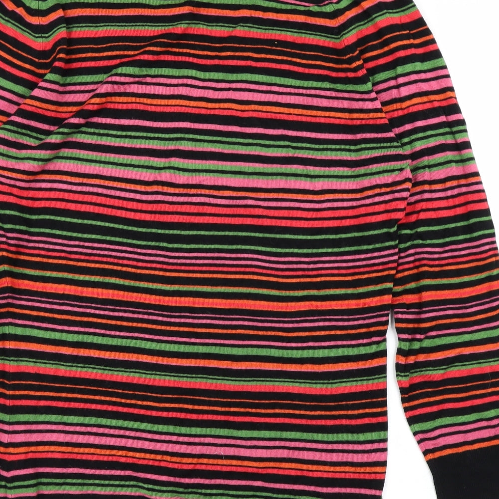 Wallis Womens Black Striped Knit Pullover Jumper Size 12