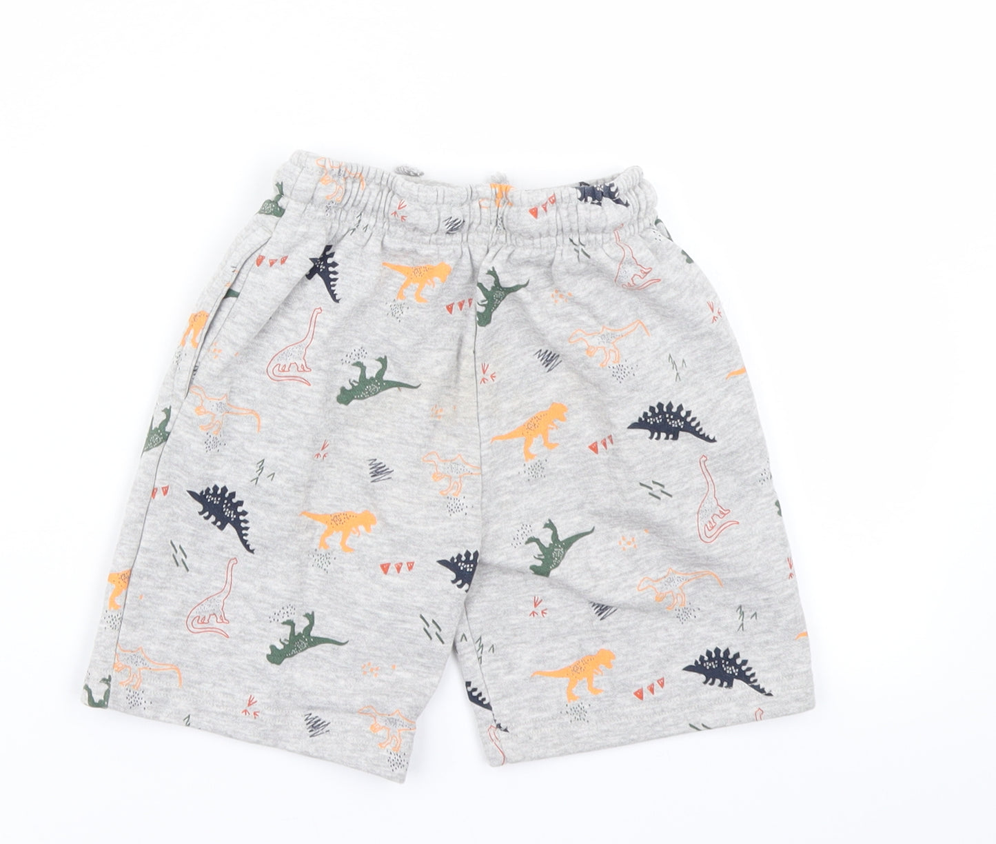 Nutmeg Boys Grey   Sweat Shorts Size 4-5 Years - Dinosaur print