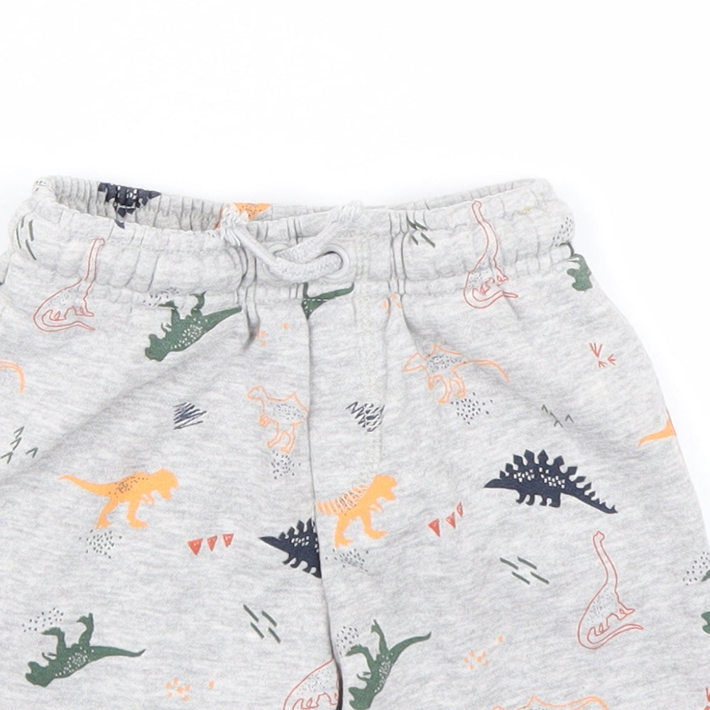Nutmeg Boys Grey   Sweat Shorts Size 4-5 Years - Dinosaur print