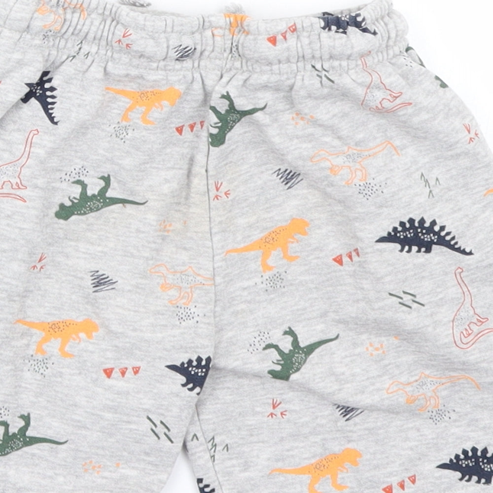 Nutmeg Boys Grey   Sweat Shorts Size 4-5 Years - Dinosaur print